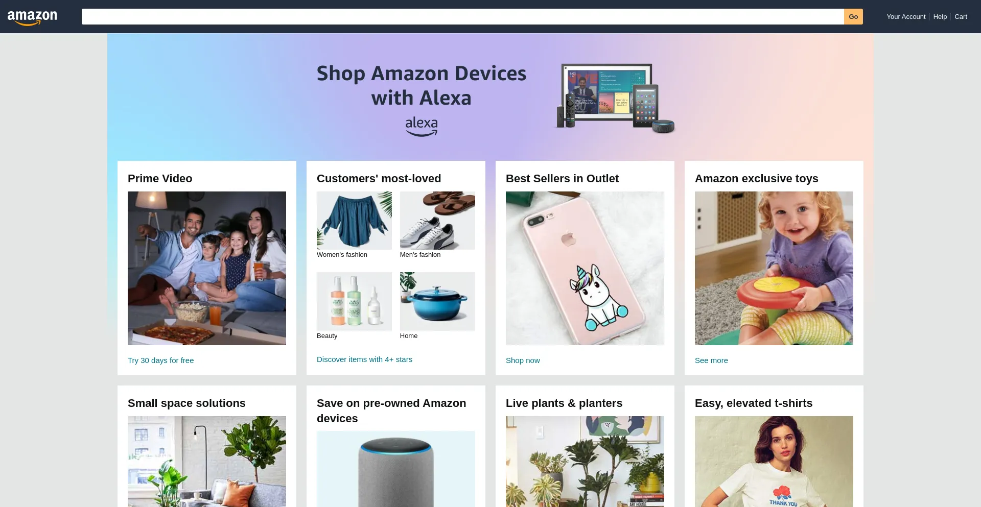 Website screenshot of Amaz0n.com