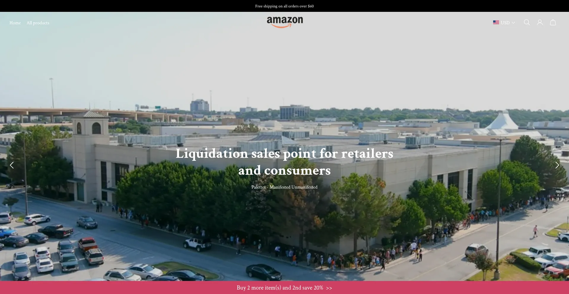 Website screenshot of Amaznreturnsale.com