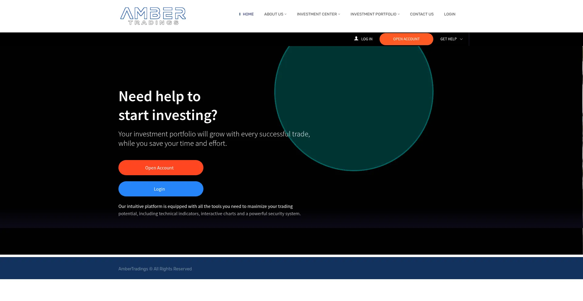 Website screenshot of Ambertradings.com