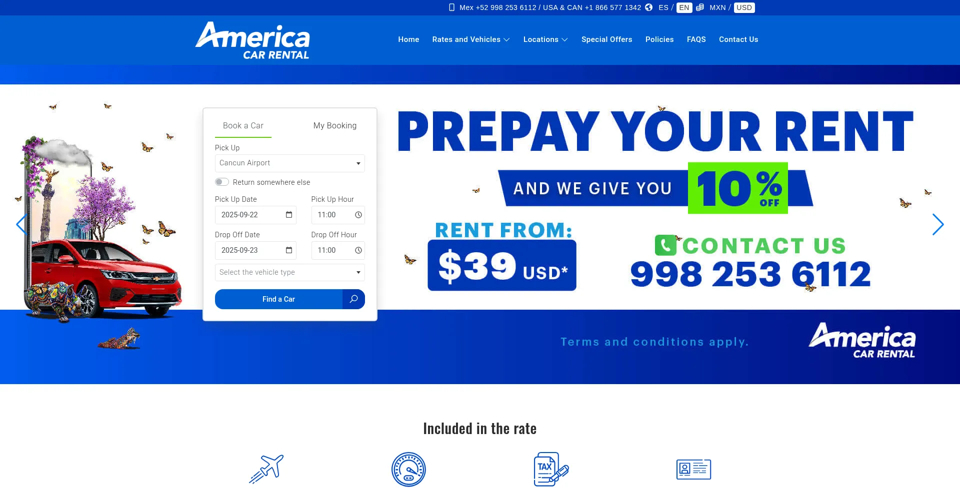 America-carrental.com Screenshot