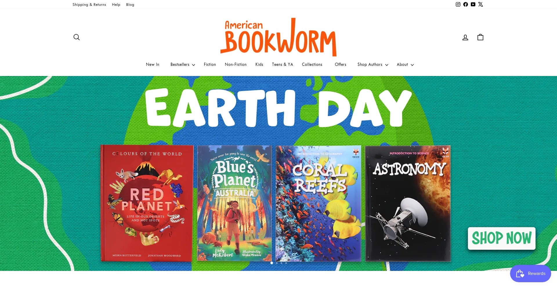 Website screenshot of Americanbookworm.com