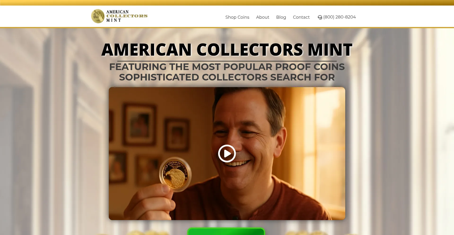 Website screenshot of Americancollectorsmint.com