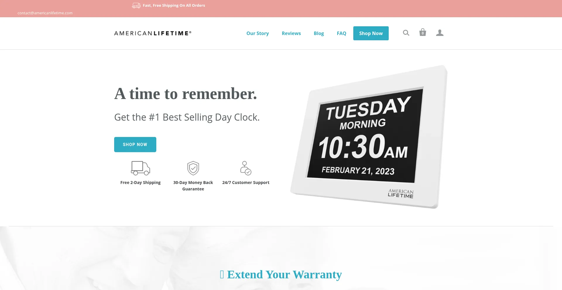 Website screenshot of Americanlifetime.com