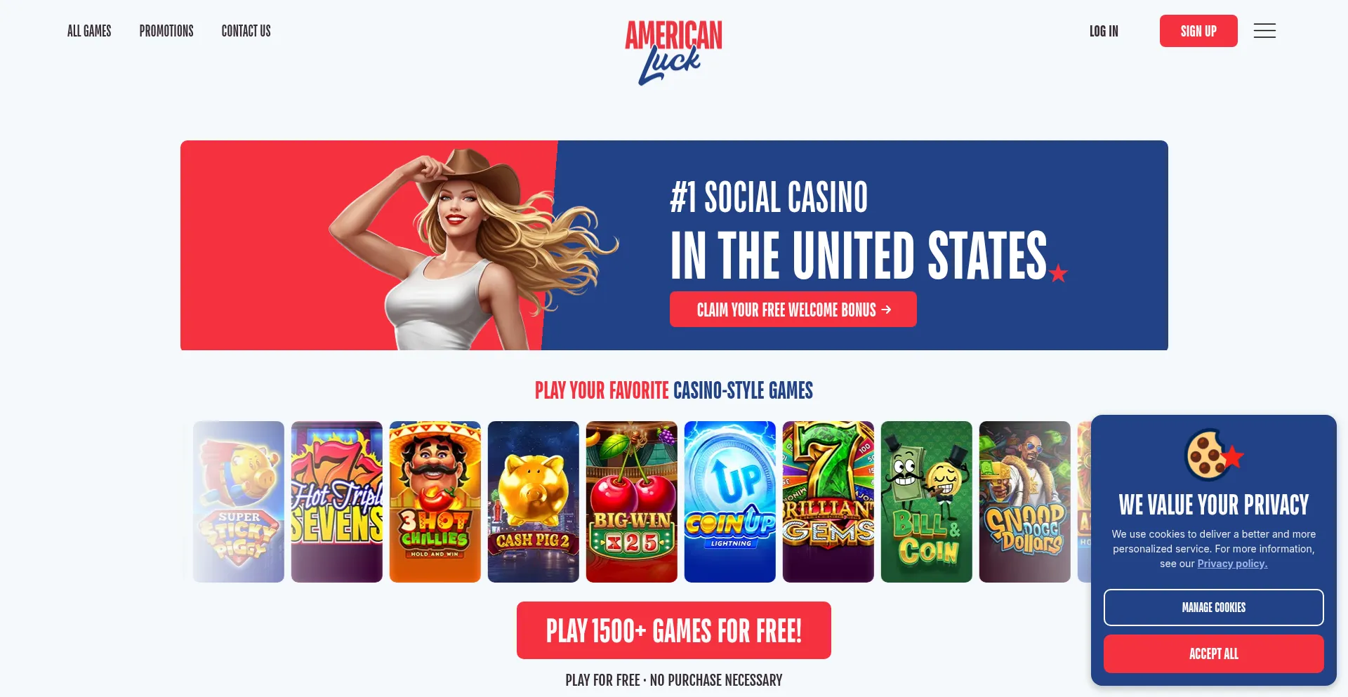 Americanluck.com Screenshot
