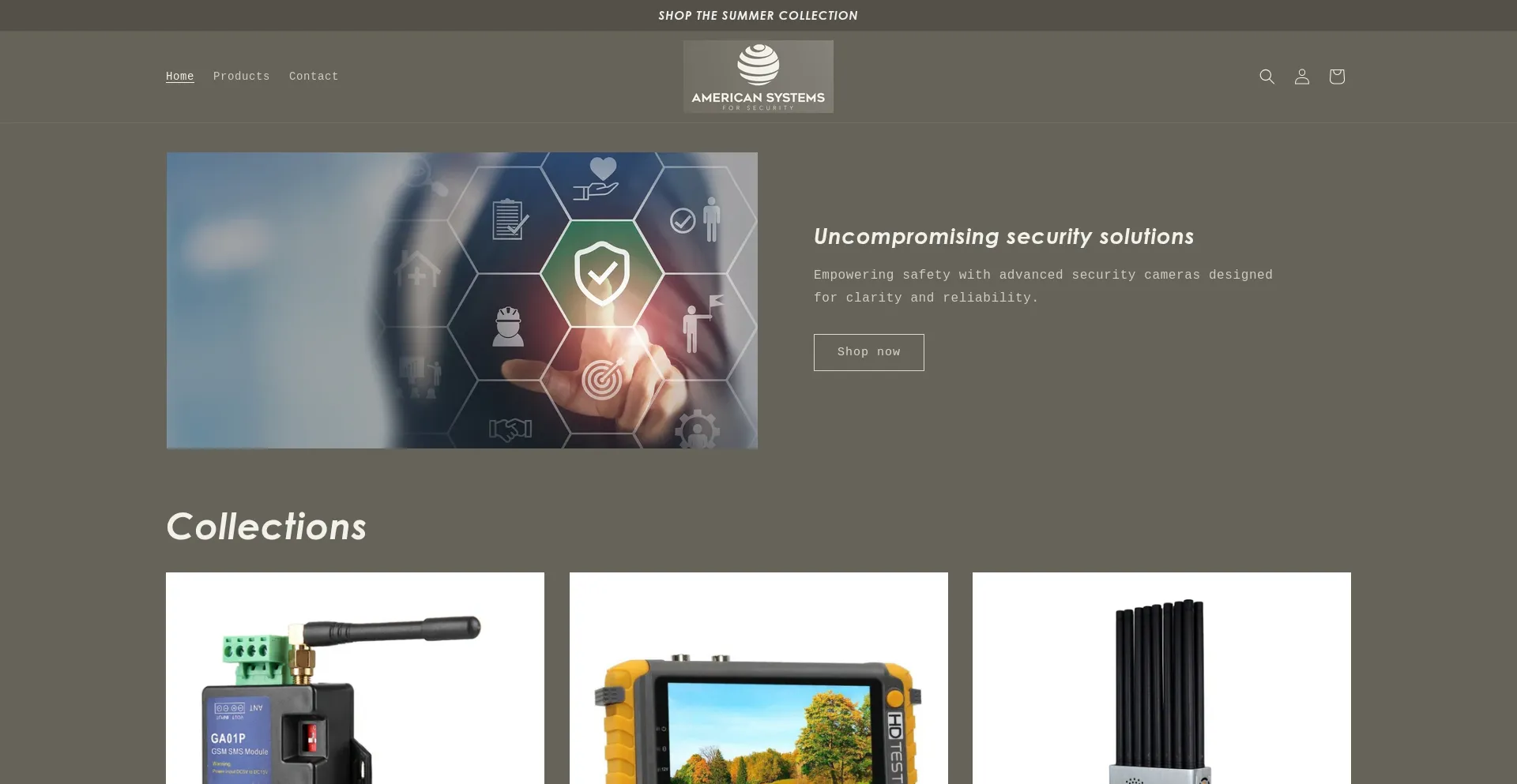 Website screenshot of Americansecuritystore.com