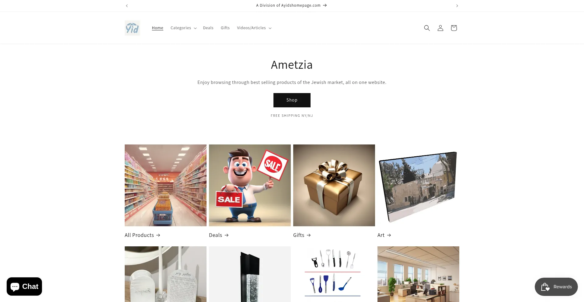 Website screenshot of Ametzia.net