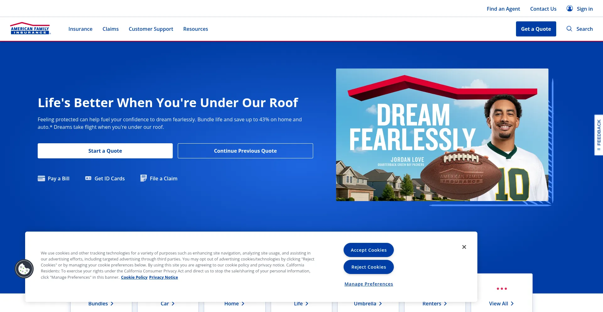Amfam.com Screenshot