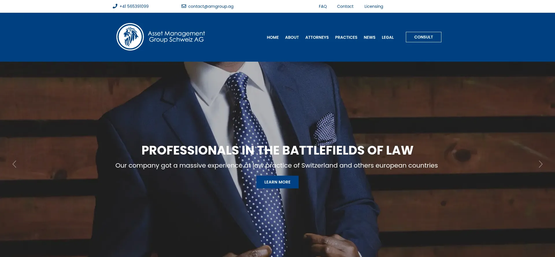 Website screenshot of Amgroup.ag