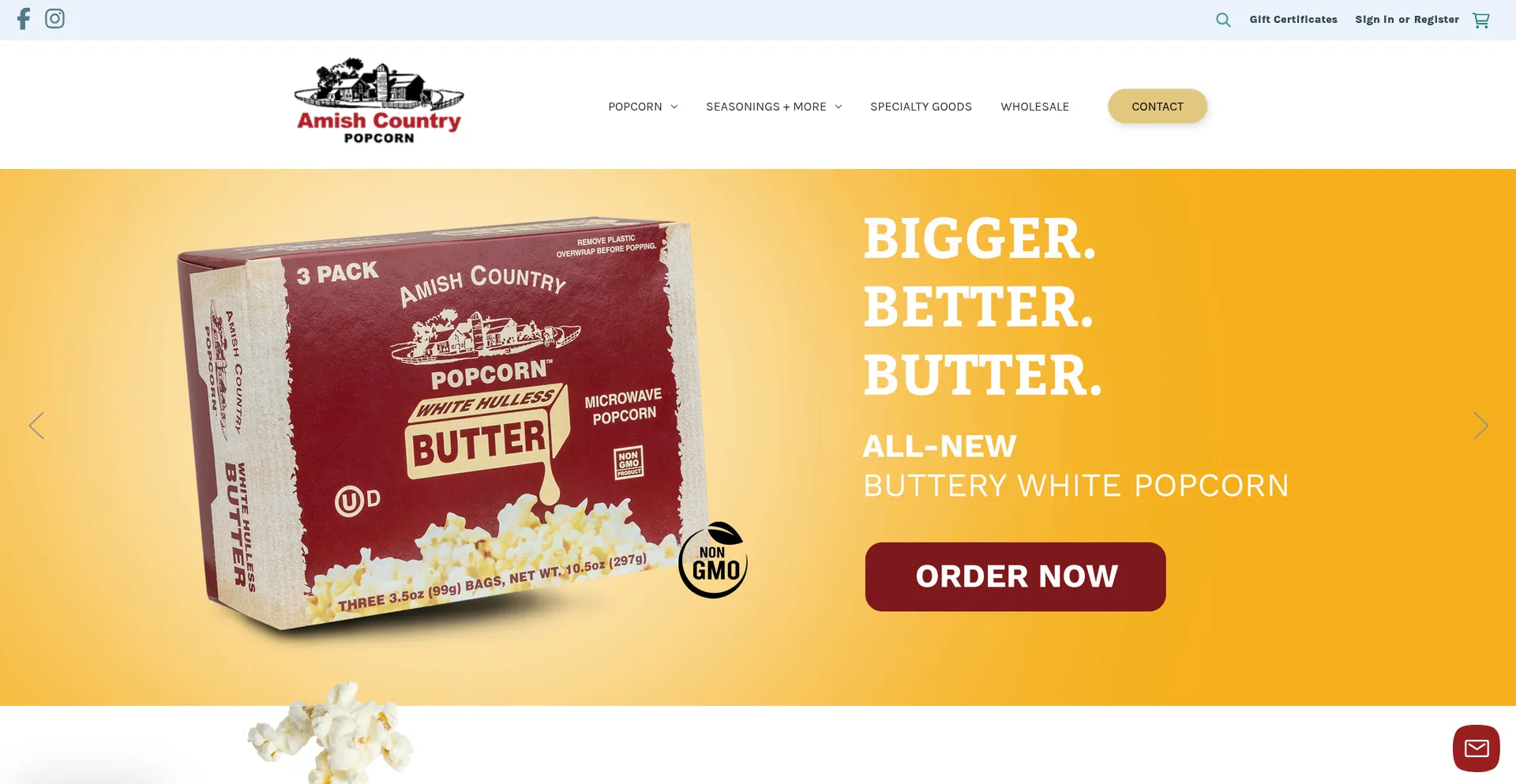 Amishcountrypopcorn.com Screenshot