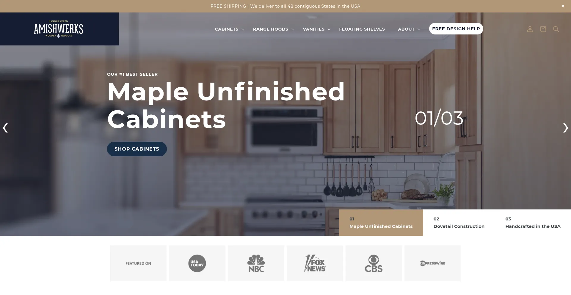 Website screenshot of Amishwerks.com