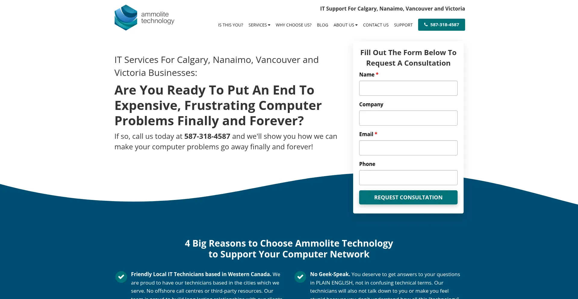 Website screenshot of Ammolitetech.com