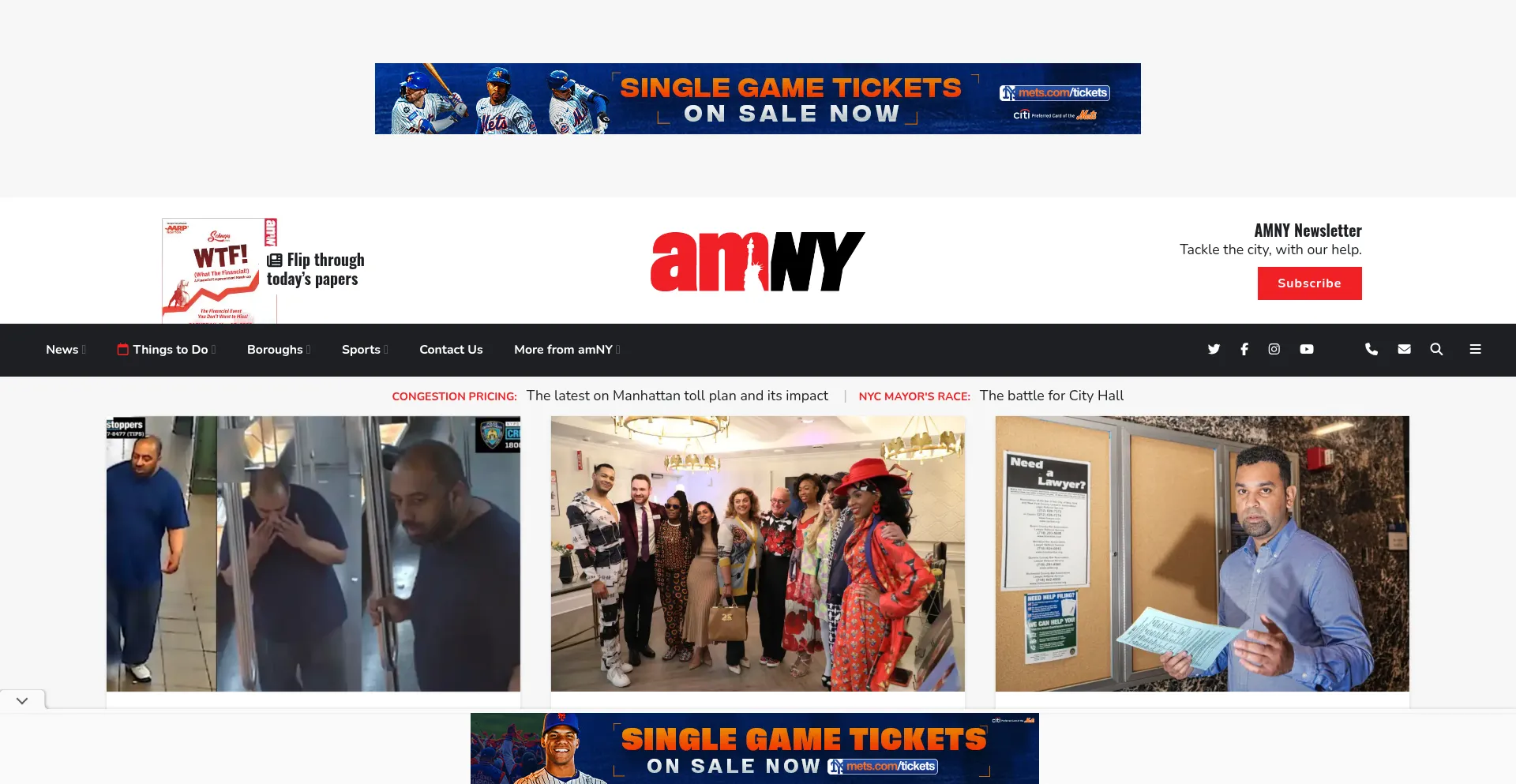 Website screenshot of Amny.com