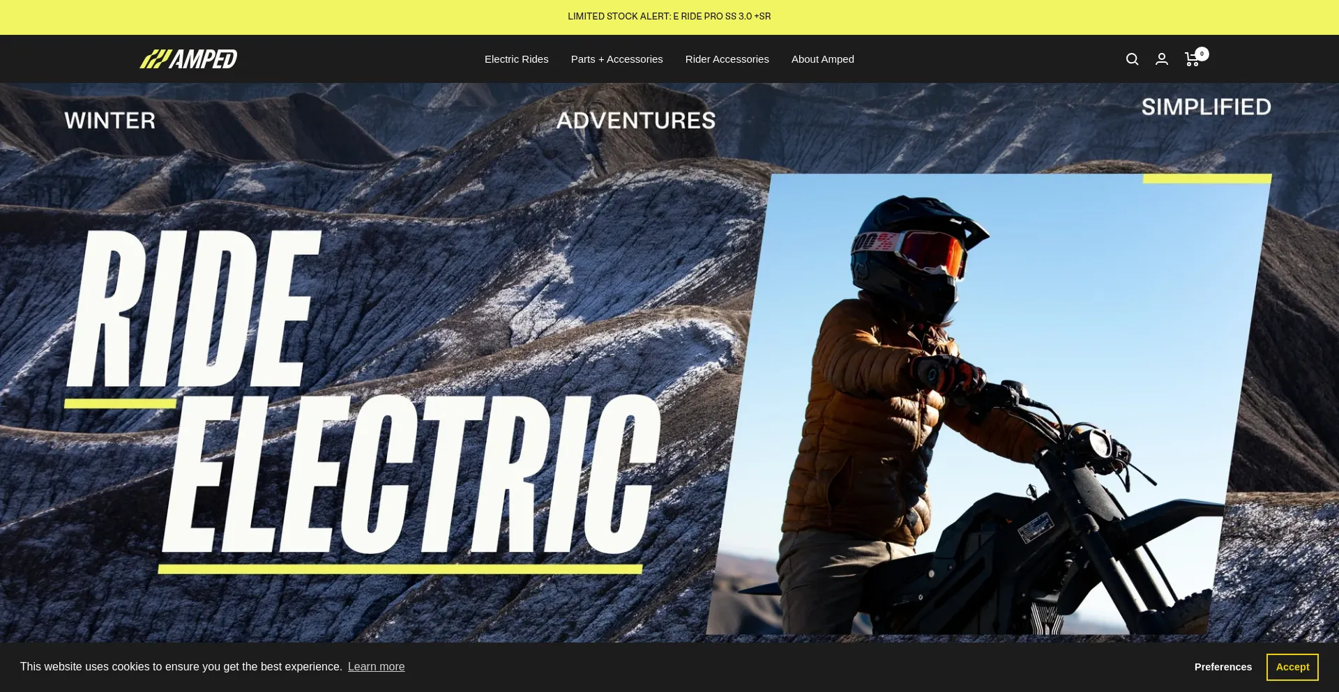 Website screenshot of Ampedbikes.com