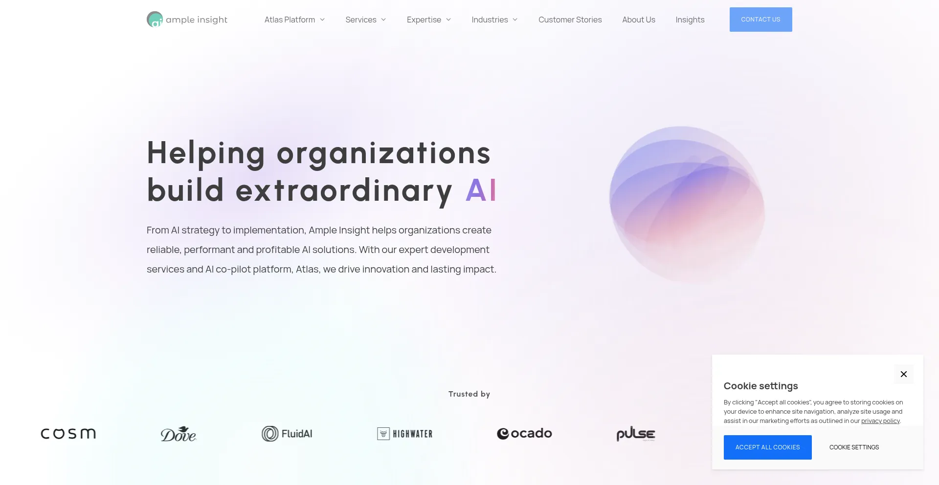 Website screenshot of Ampleinsight.com