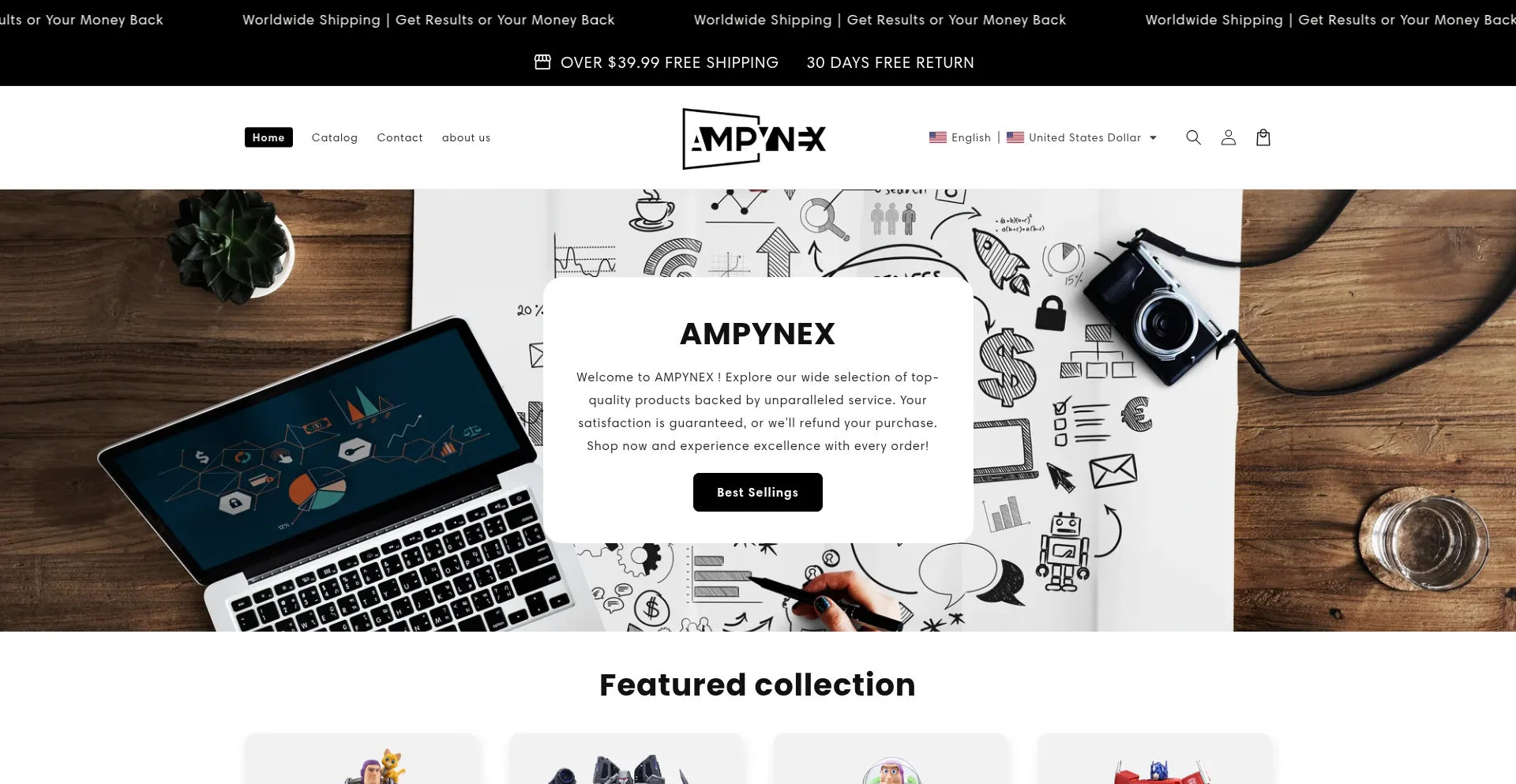 Website screenshot of Ampynex.com