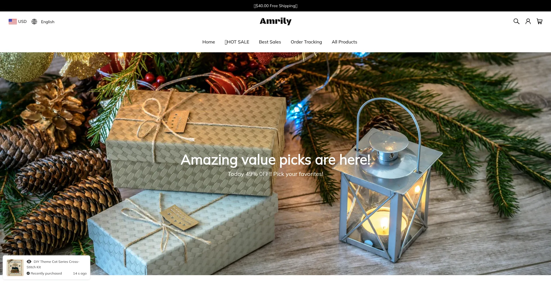 Website screenshot of Amrily.com
