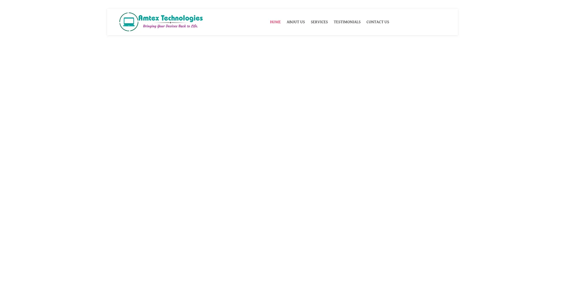 Website screenshot of Amtextechnology.in