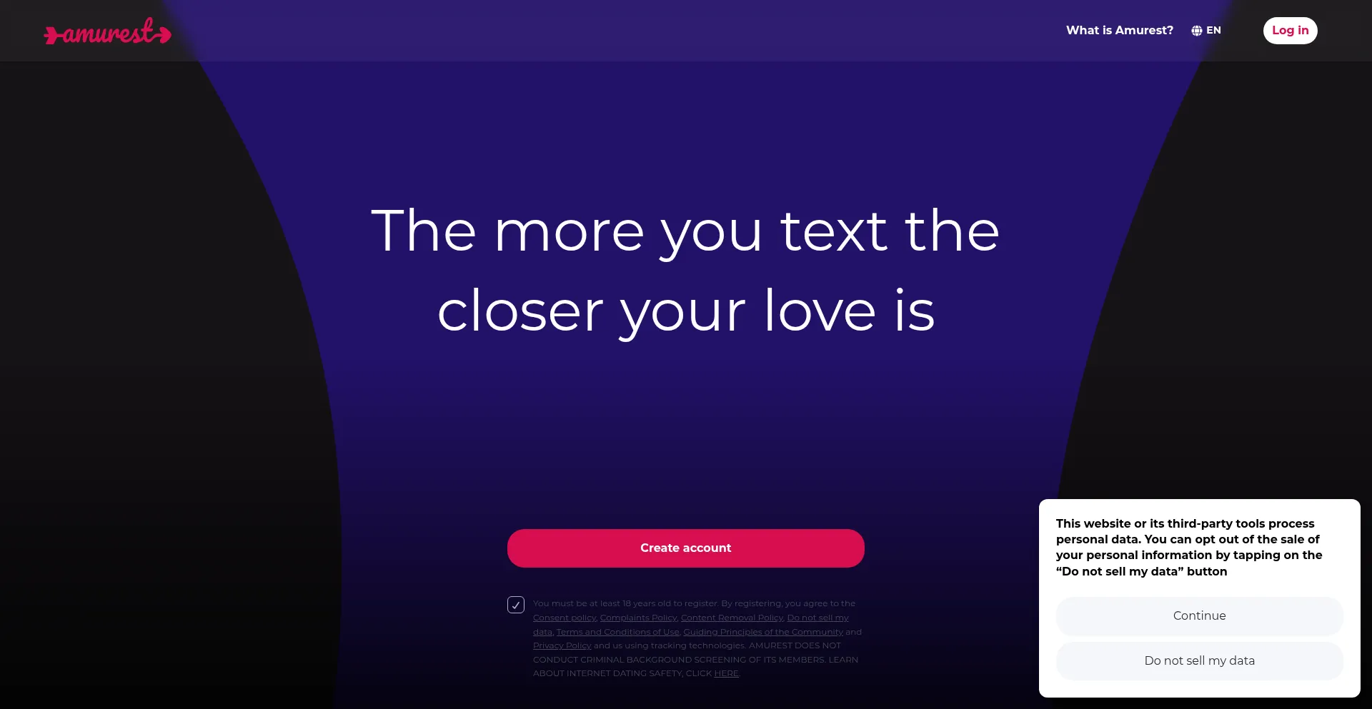 Website screenshot of Amurest.com