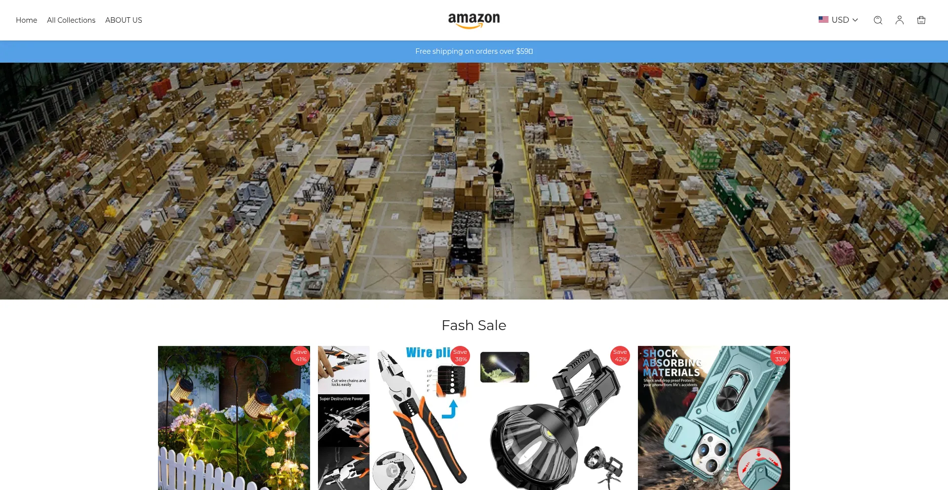 Website screenshot of Amznliquidation.com