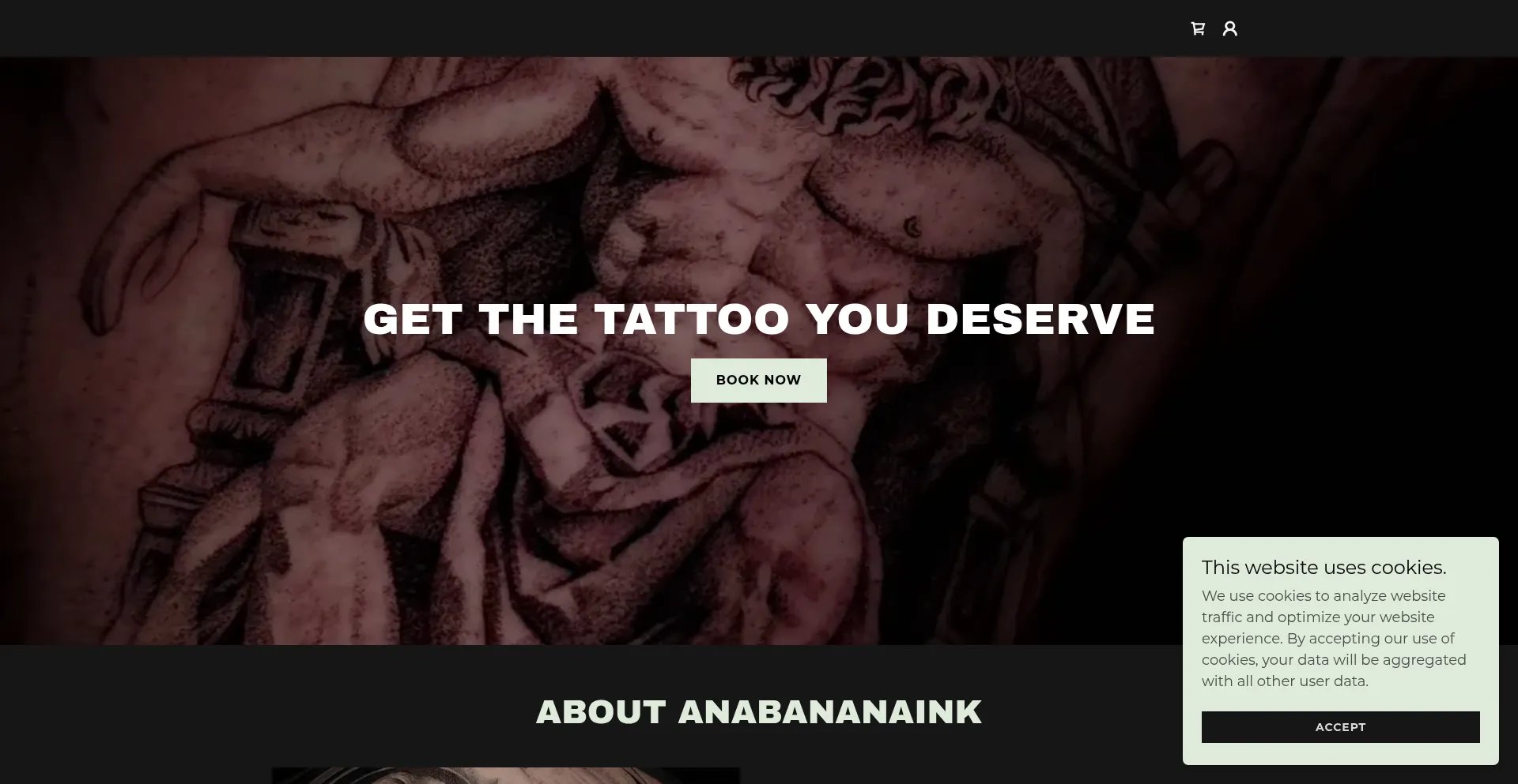 Website screenshot of Anabananaink.com