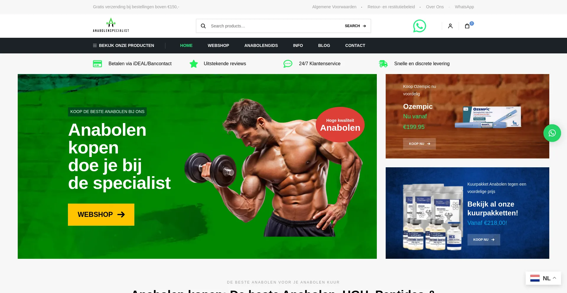 Website screenshot of Anabolenspecialist.com