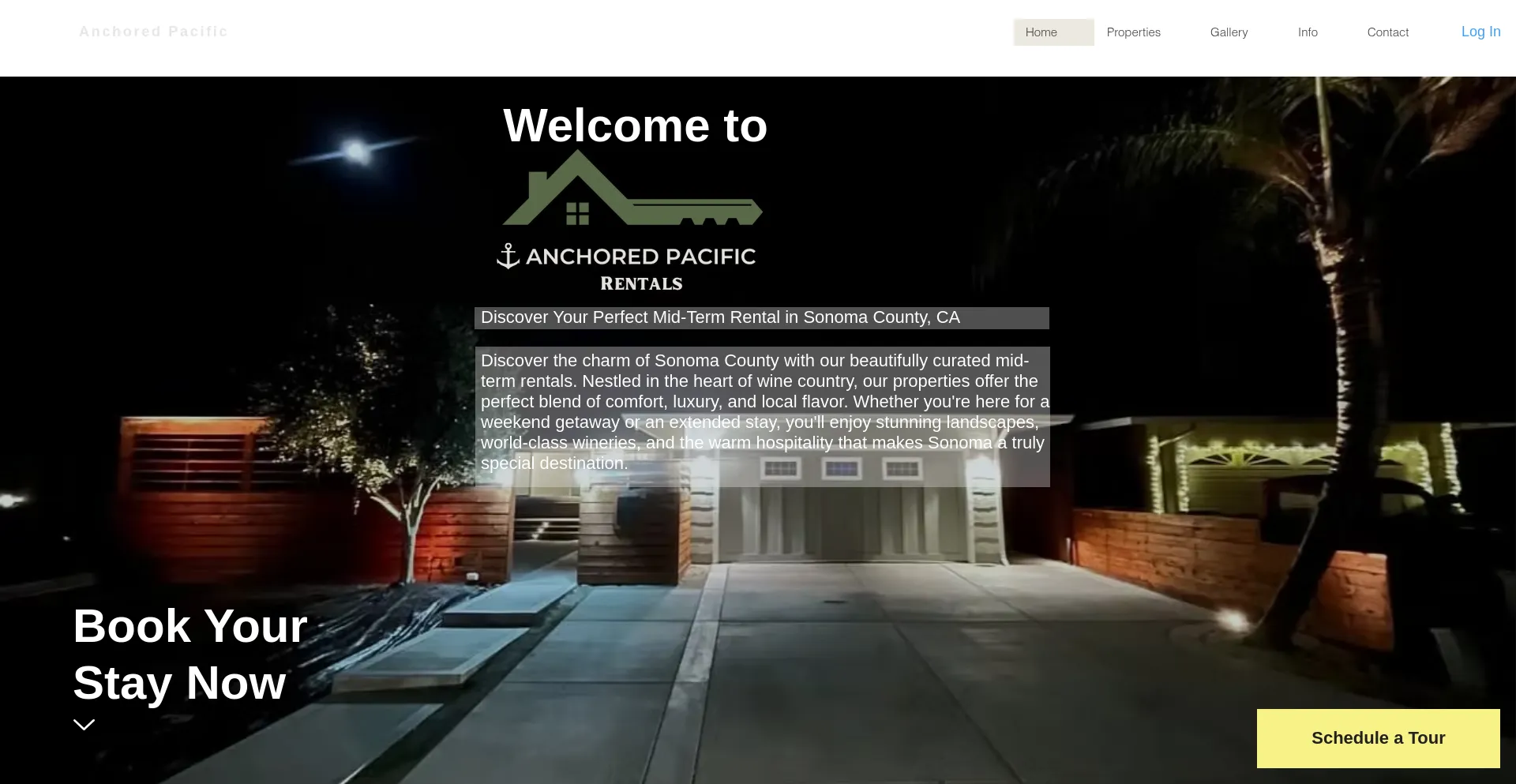 Website screenshot of Anchoredpacific.com