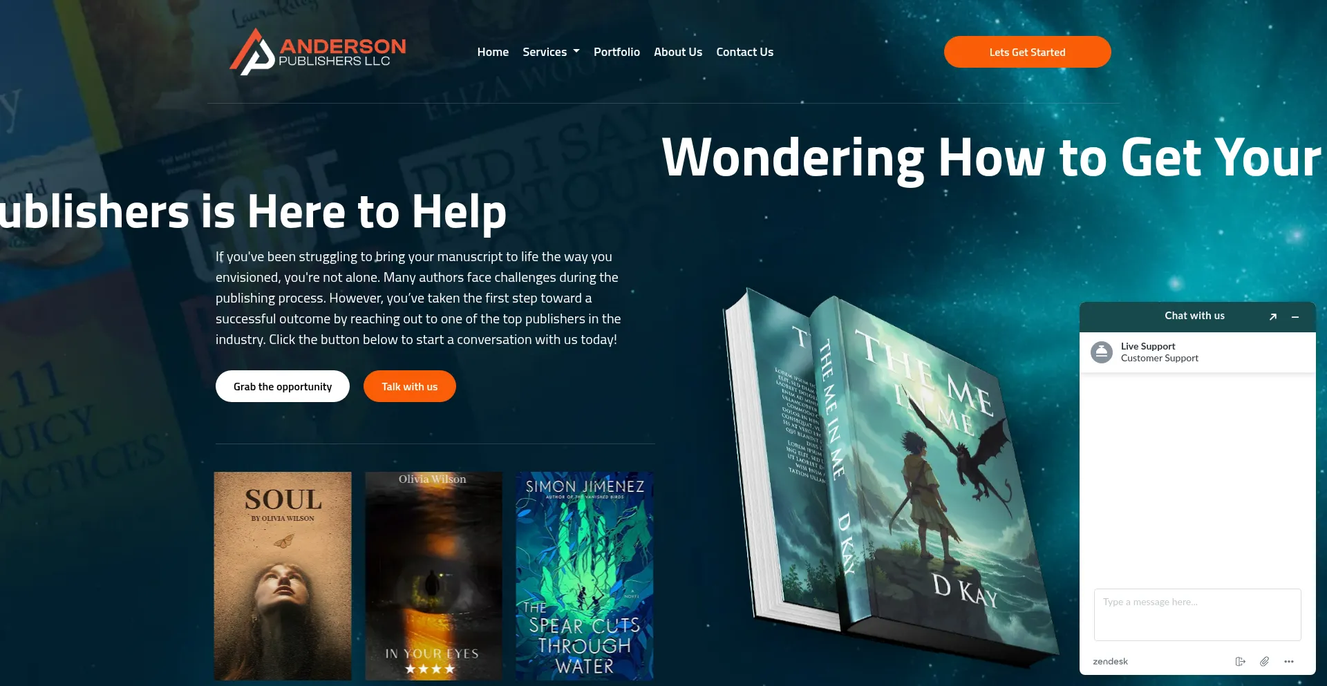 Website screenshot of Andersonpublishersllc.com