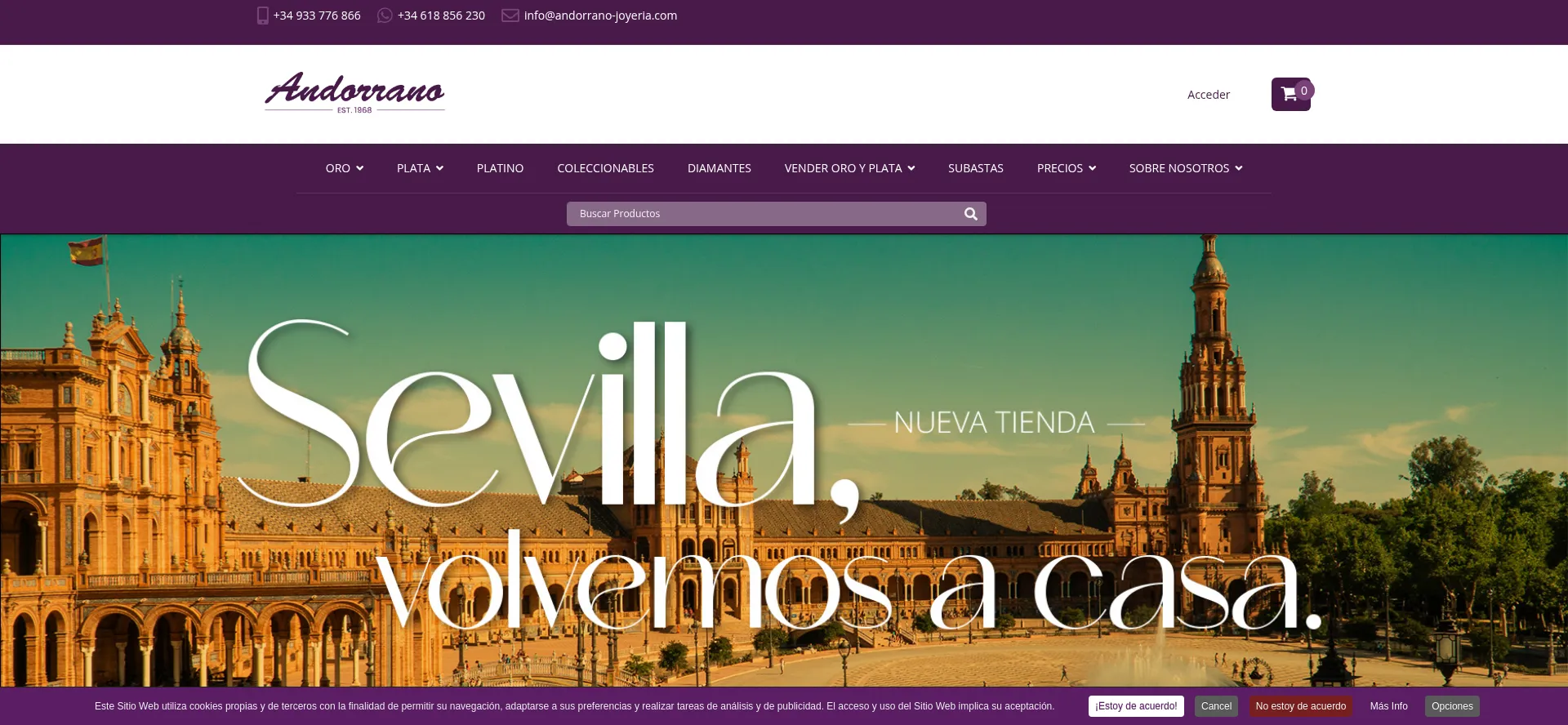 Website screenshot of Andorrano-joyeria.com