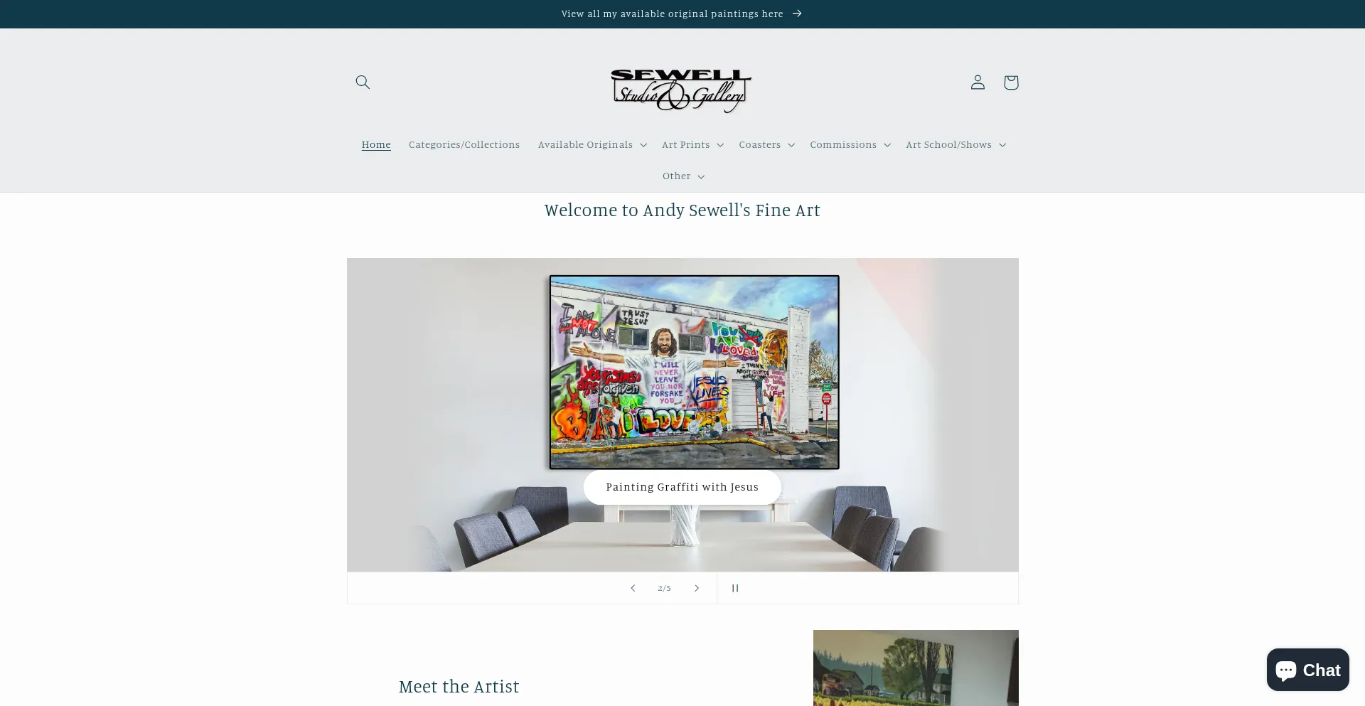 Andysewellart.com Screenshot