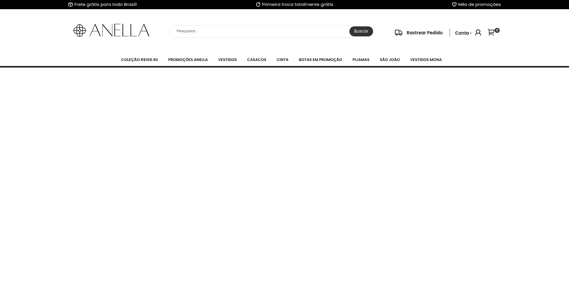Website screenshot of Anellamodas.com.br