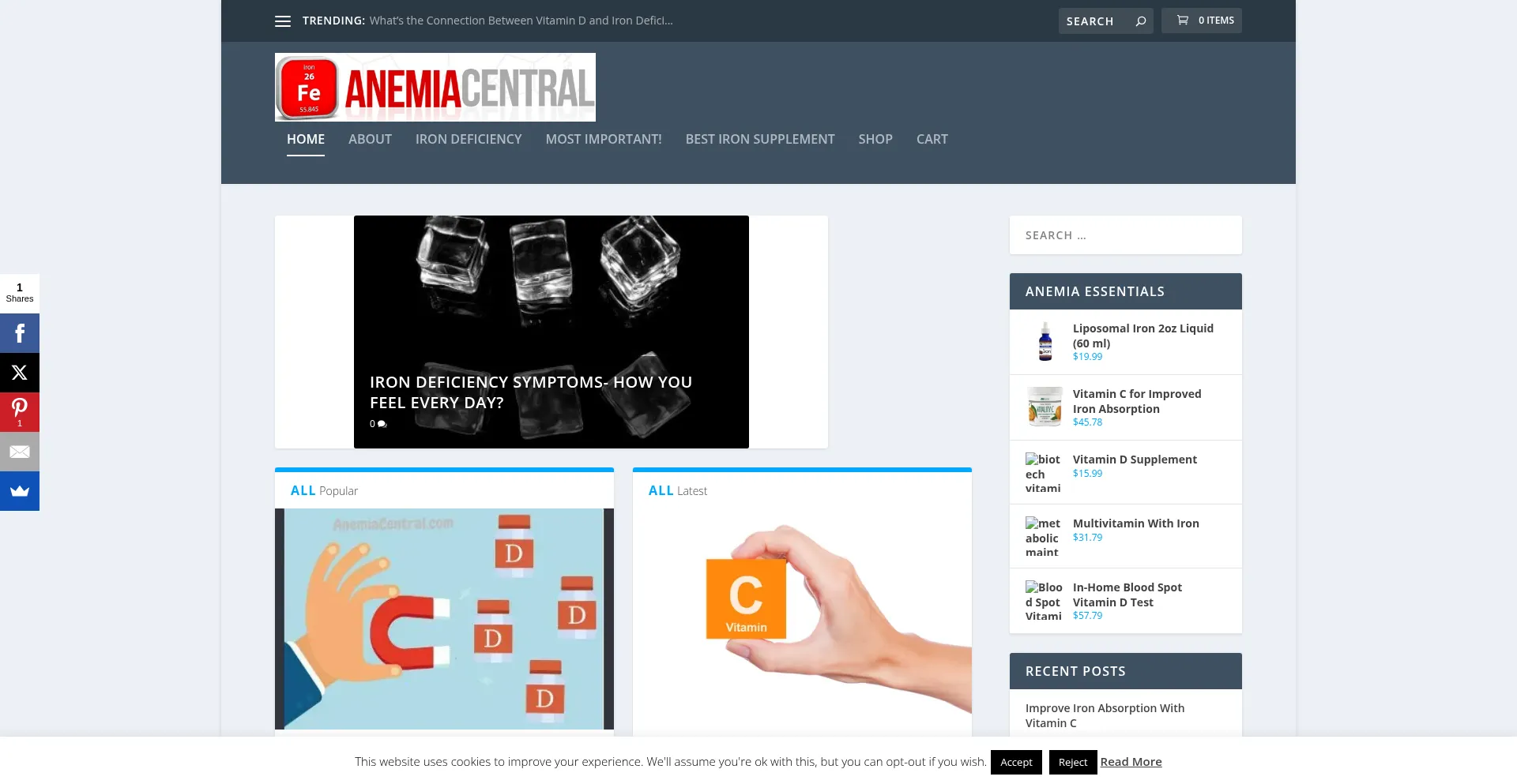 Anemiacentral.com Screenshot