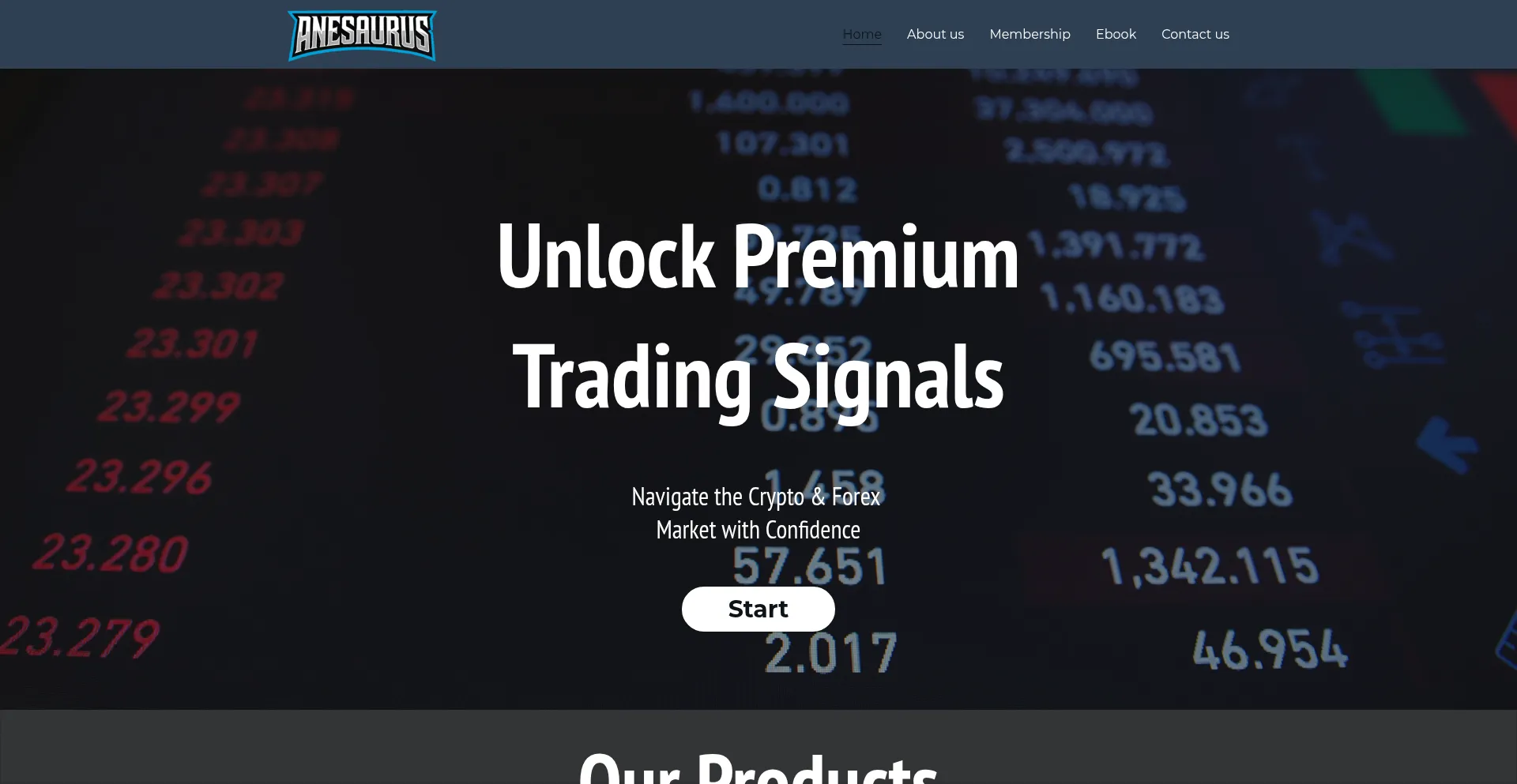 Website screenshot of Anesaurussignals.com