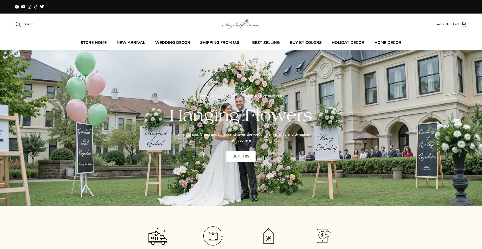 Website screenshot of Angela-flower.com