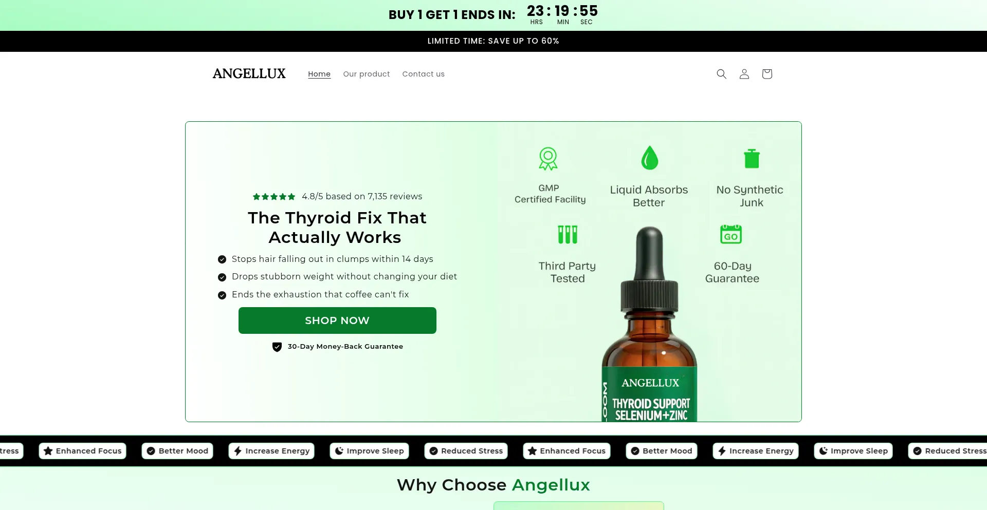 Website screenshot of Angellux.online