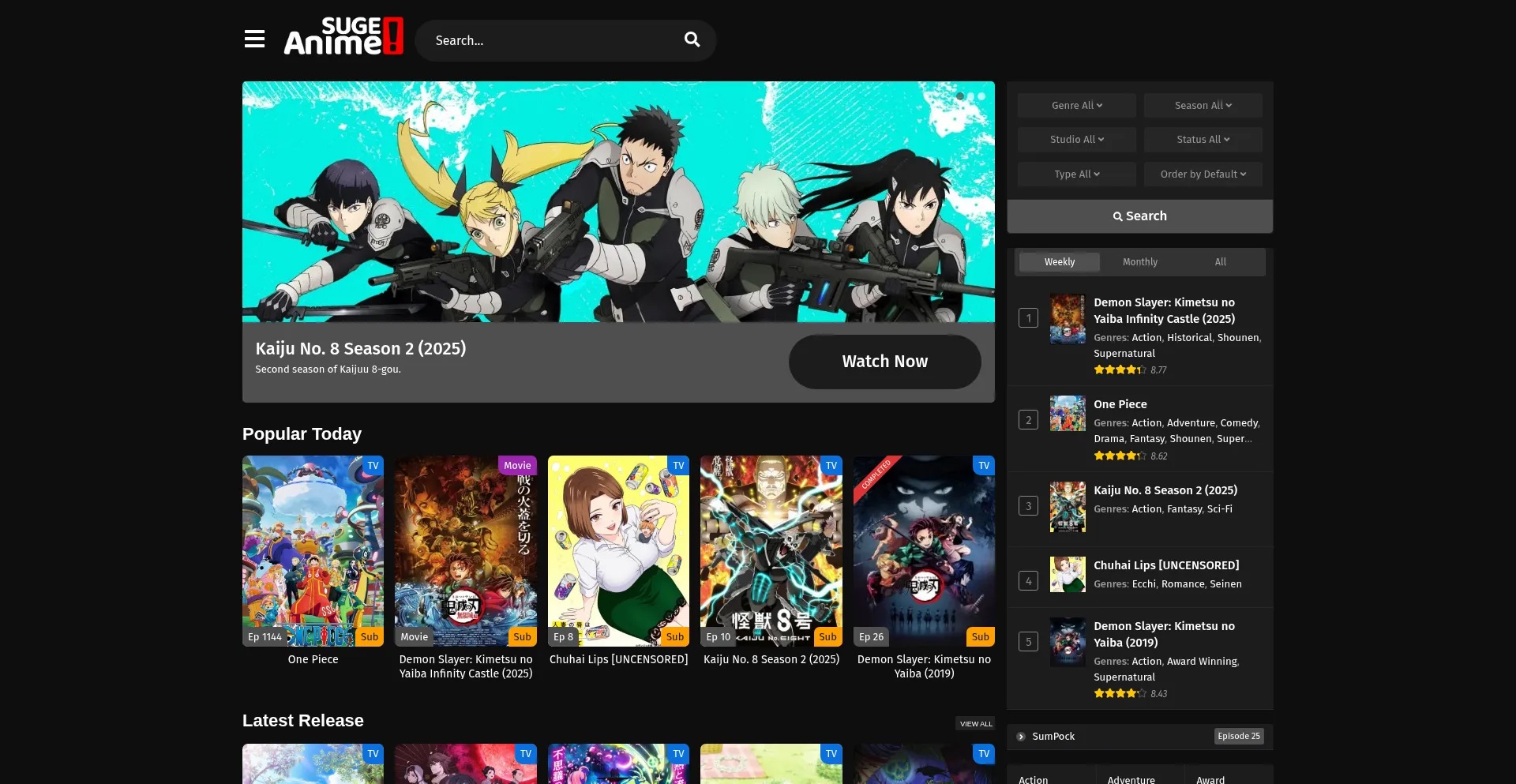 Animesuge.com.in Screenshot