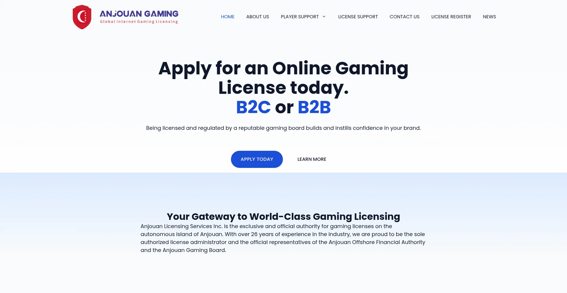 Website screenshot of Anjouangaming.com