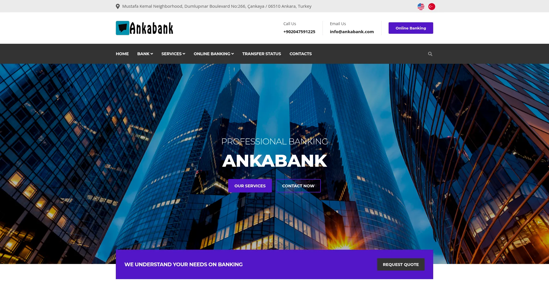 Website screenshot of Ankabank.com