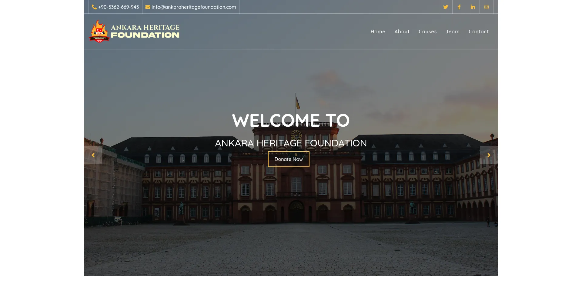 Website screenshot of Ankaraheritagefoundation.com