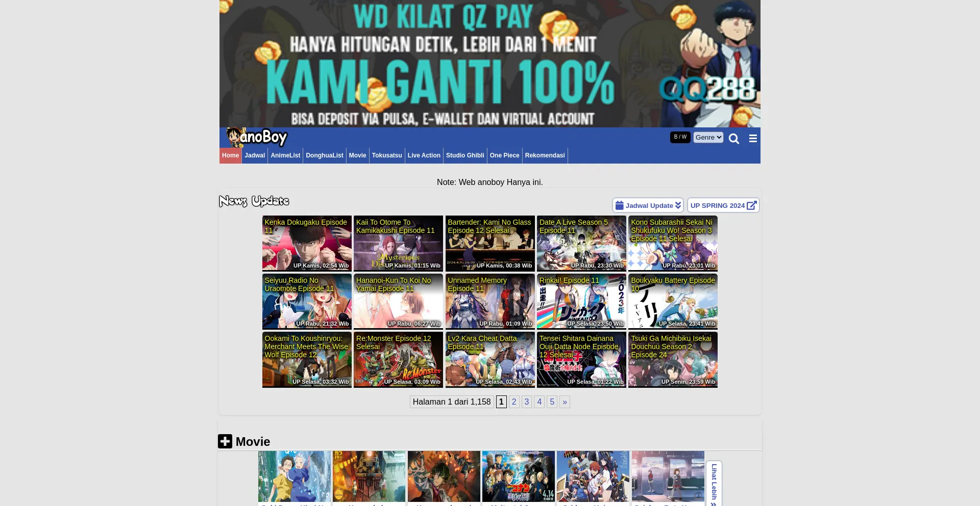 Website screenshot of Anoboy.baby