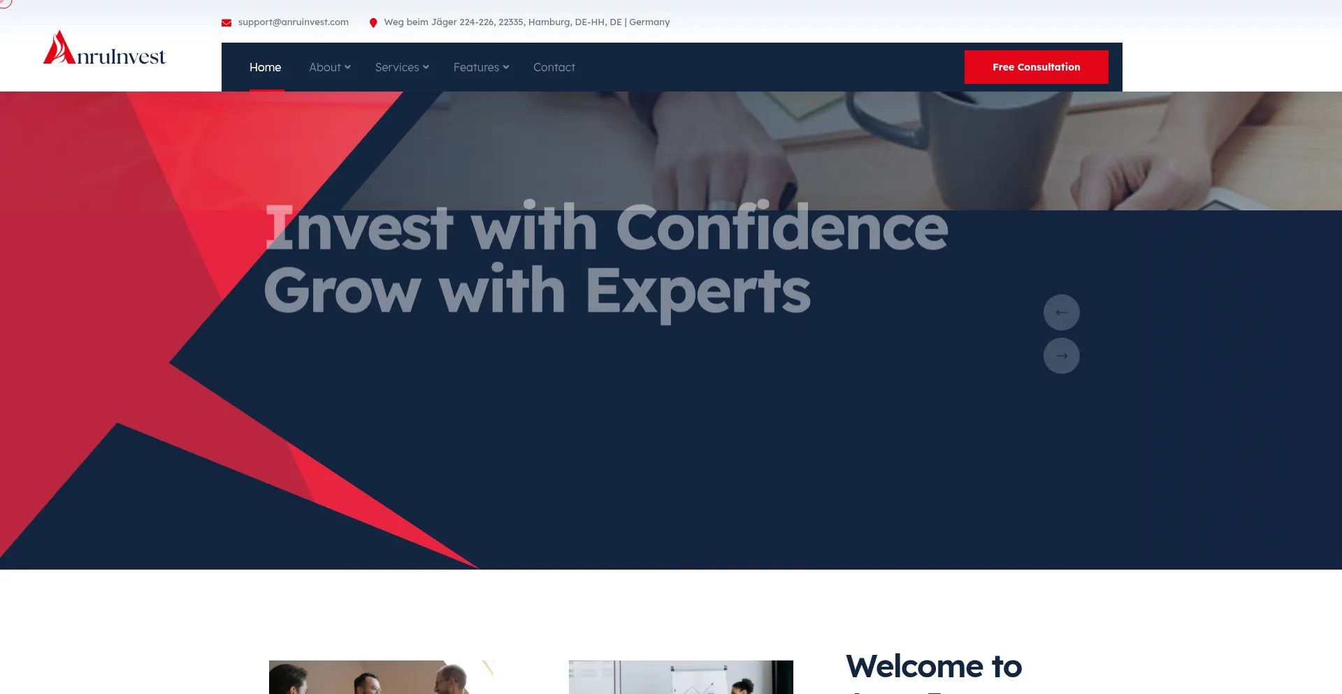 Website screenshot of Anruinvest.com