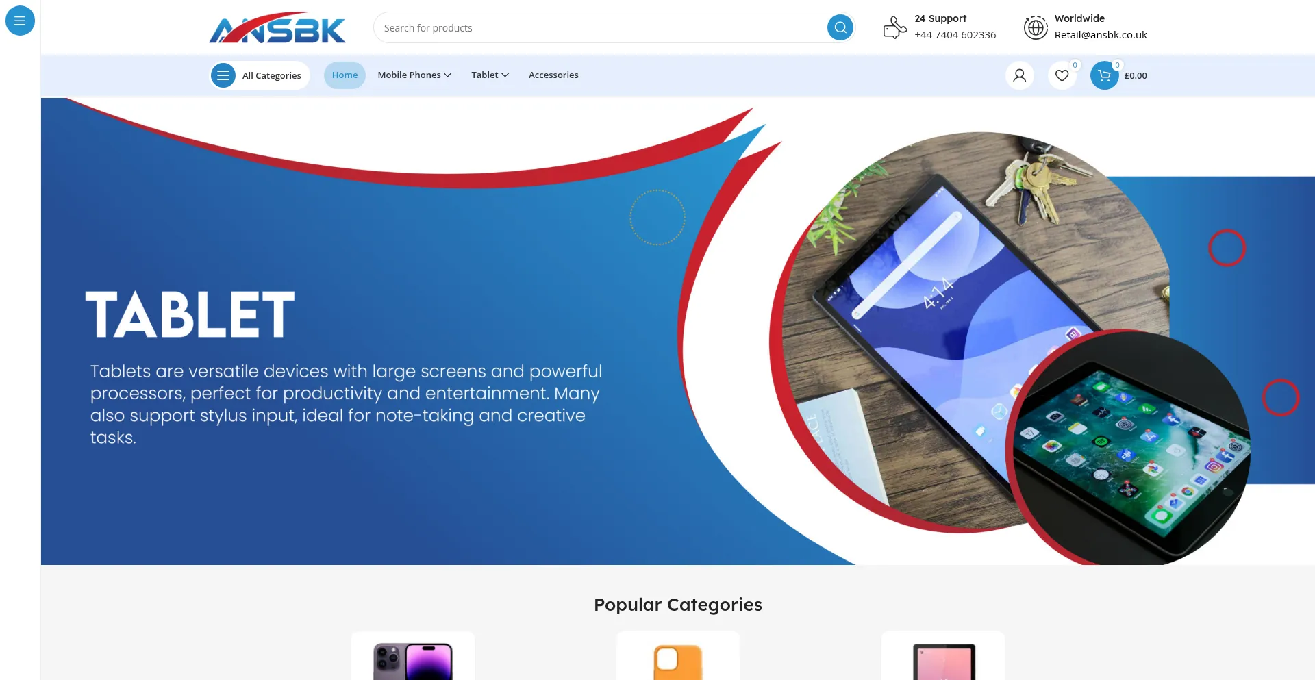 Website screenshot of Ansbk.co.uk