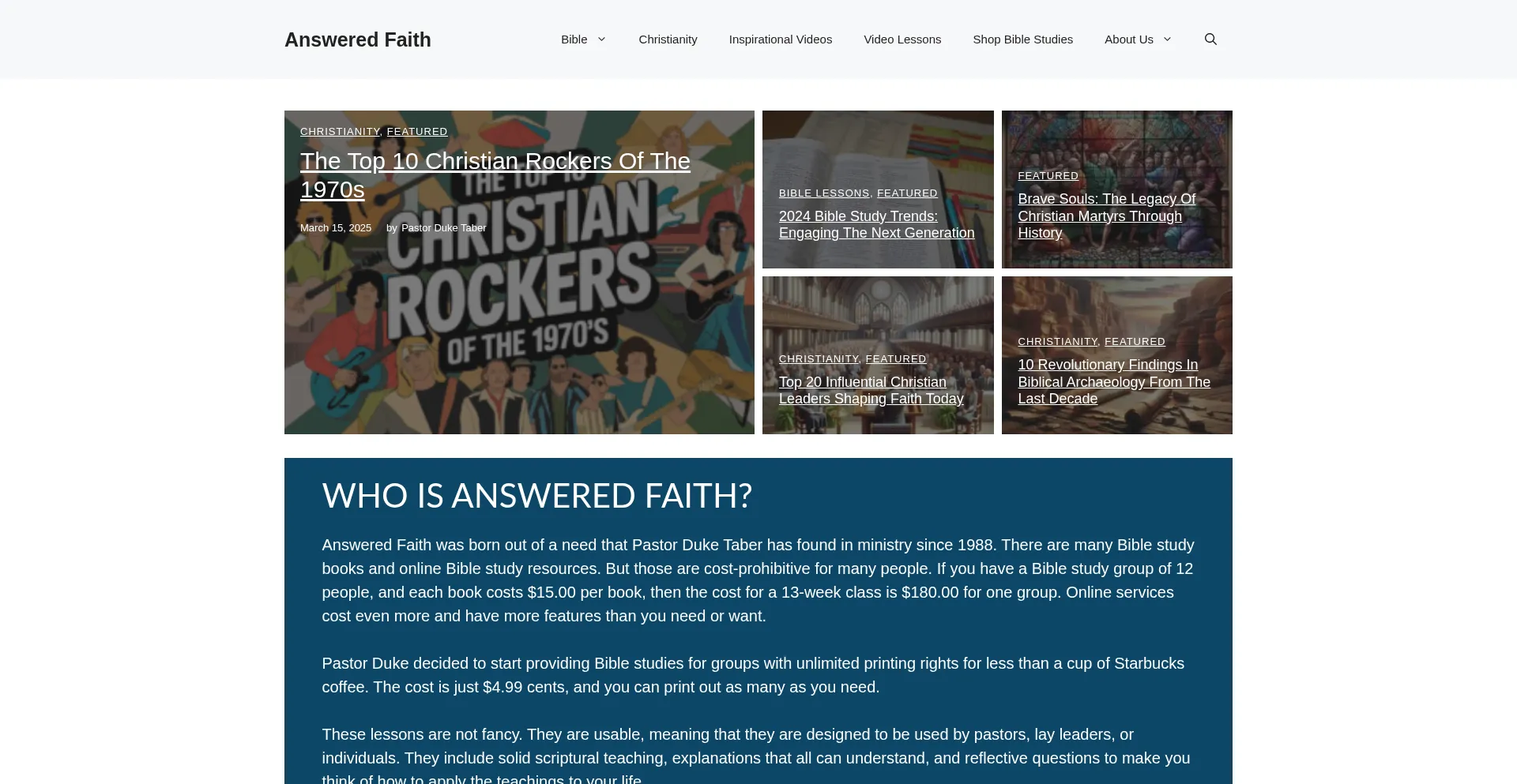 Answeredfaith.com Screenshot