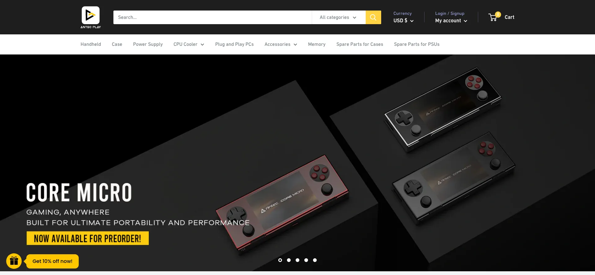 Website screenshot of Antecplay.com