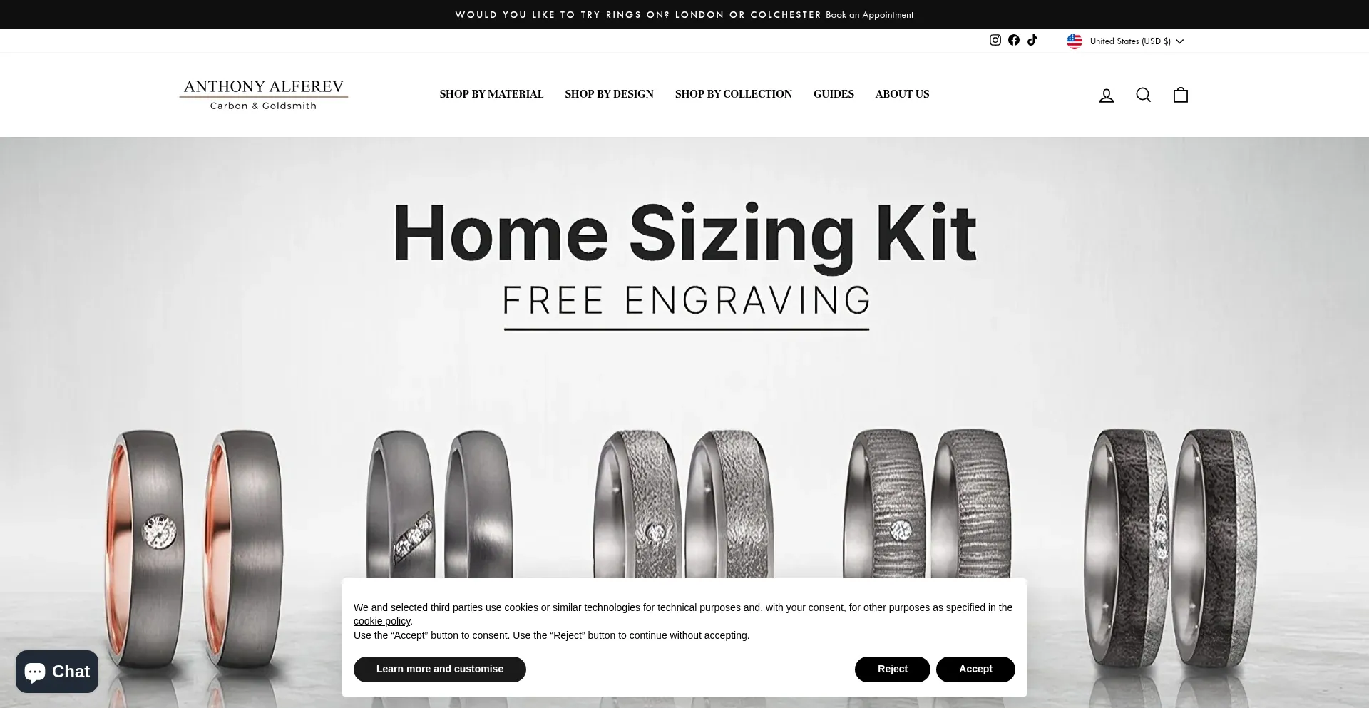 Website screenshot of Anthonyalferev.co.uk