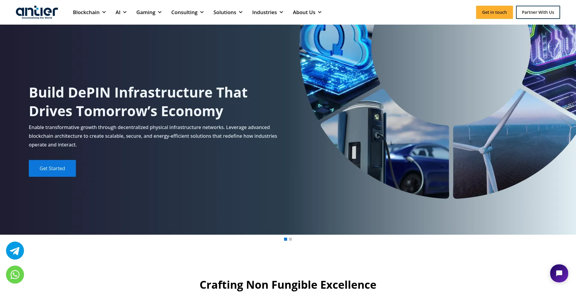 Website screenshot of Antiersolutions.com
