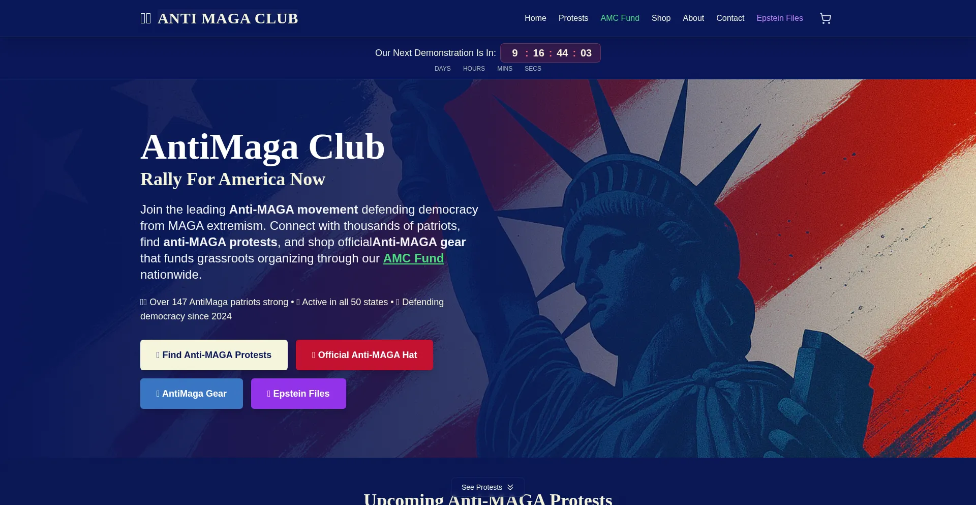 Website screenshot of Antimagaclub.com
