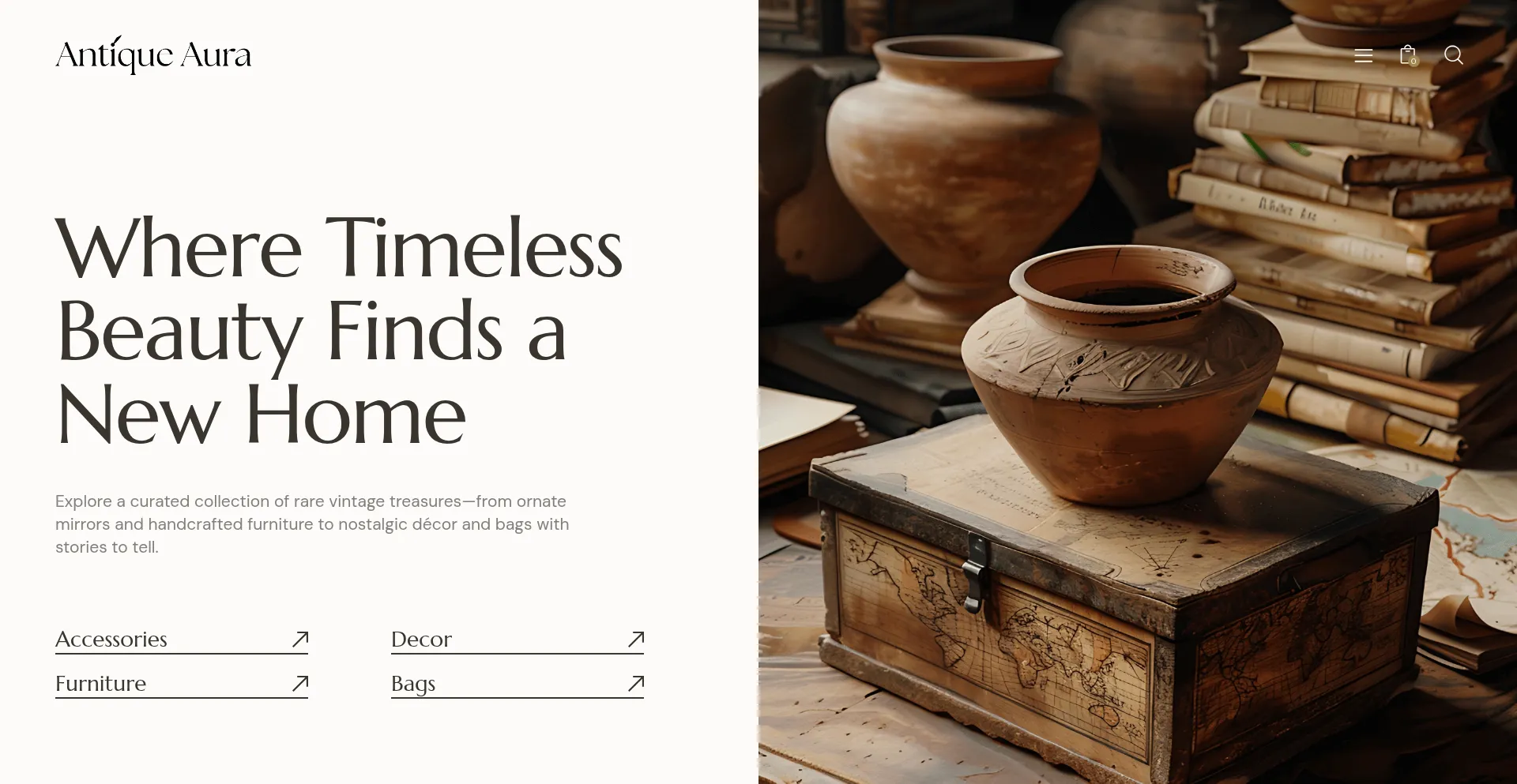 Website screenshot of Antique-aura.co.uk