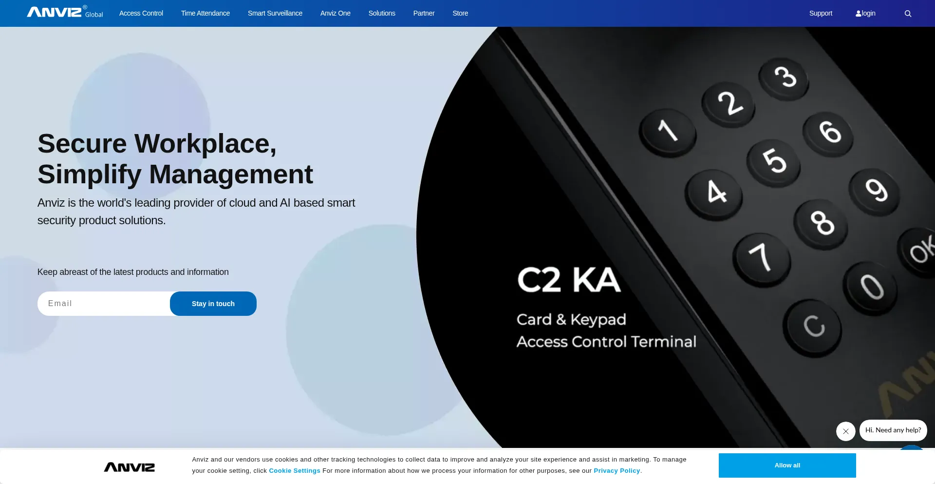 Anviz.com Screenshot