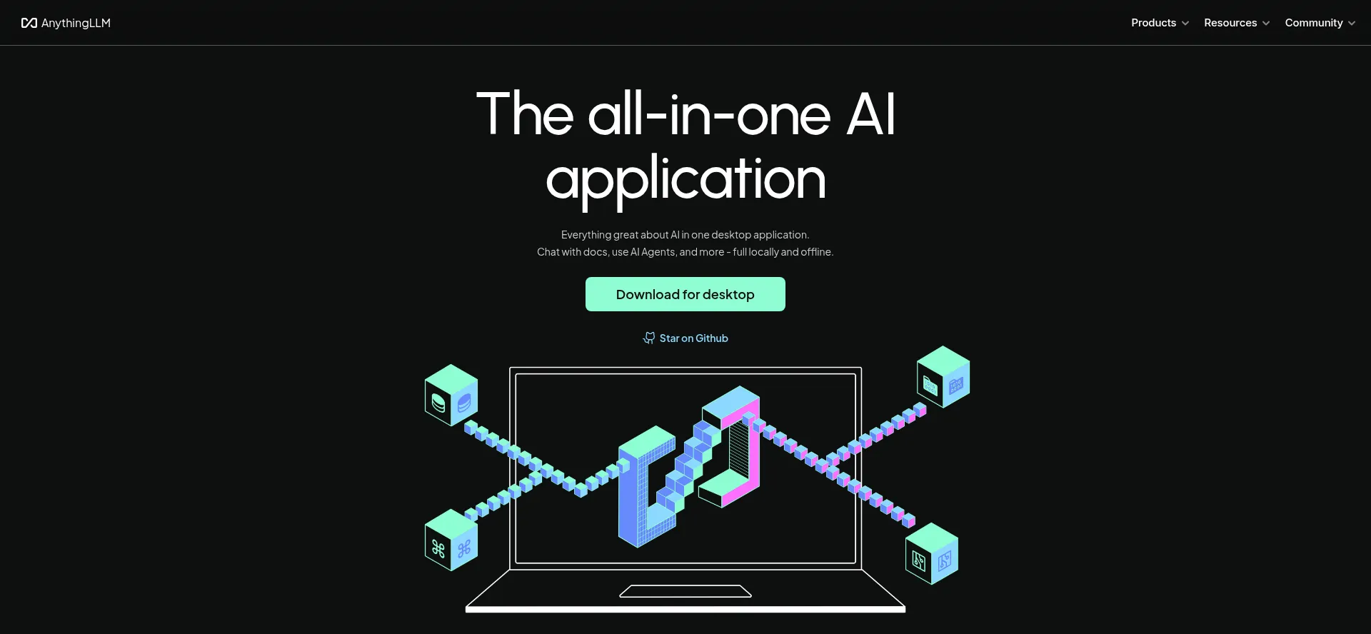 Website screenshot of Anythingllm.com