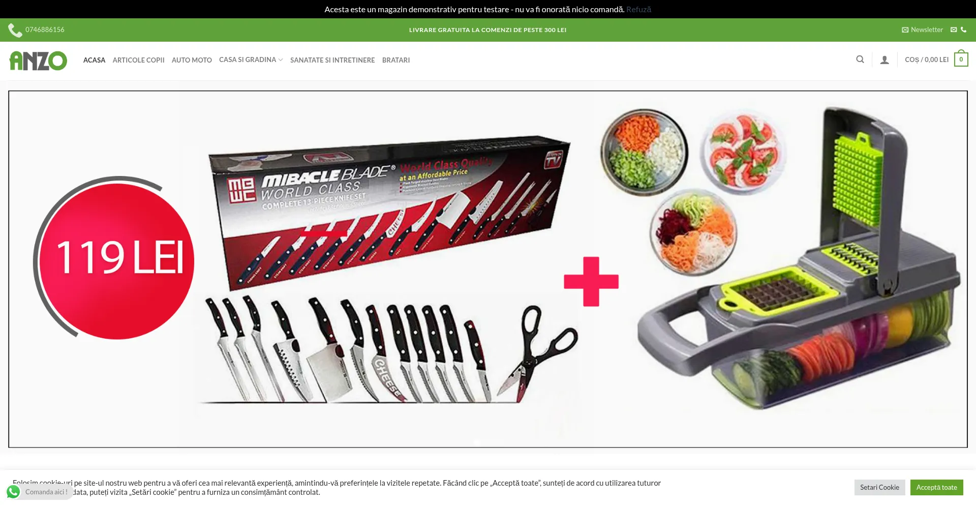 Website screenshot of Anzo.ro